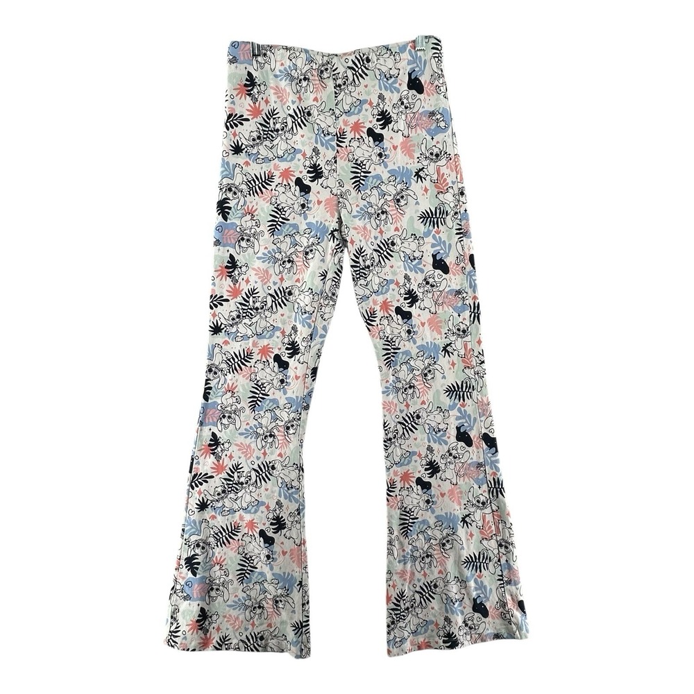 Disney Stitch Floral Flare Leg Leggings Stretch Pants‎ Womens Size XXLarge 31.5"
